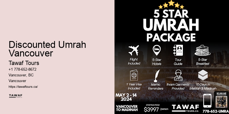 Tawaf Tours Vancouver Umrah package features overview