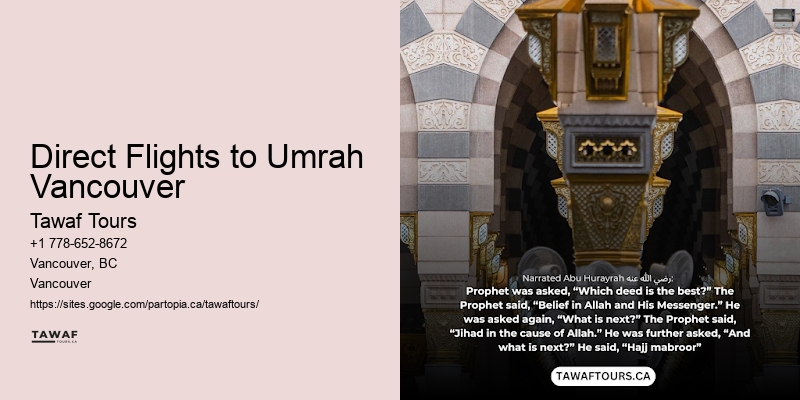 Direct Flights to Umrah Vancouver Umrah Flight Packages